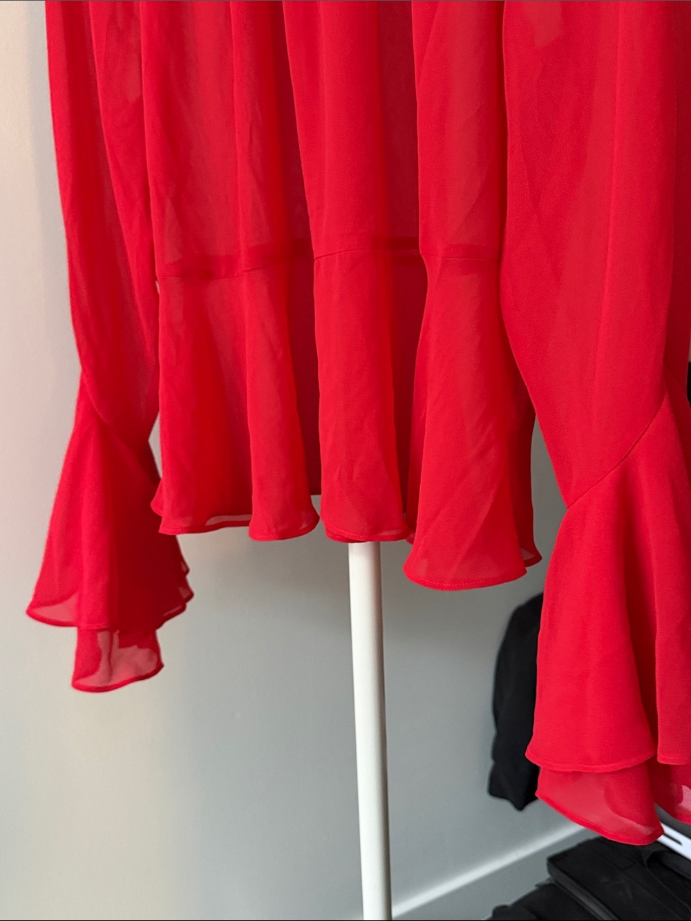 Reitmans Bright Red Ruffled-Sleeve Blouse - Picture 7 of 9